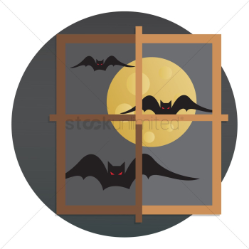 Flying bats view from the window Flying bats view from the window