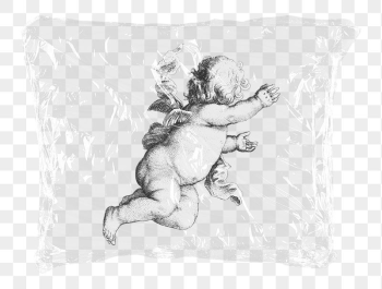 Flying cherub png plastic bag | Free PNG - rawpixel