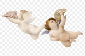 Flying cherubs png clipart, vintage | Free PNG - rawpixel