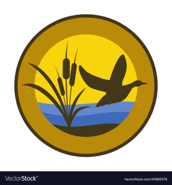 flying duck cattail plant logo flying duck cattail plant logo