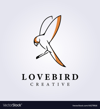 flying lovebird line logo icon symbol