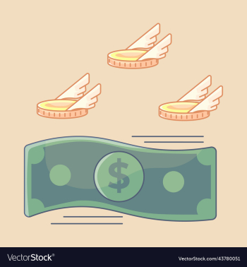 flying money art design