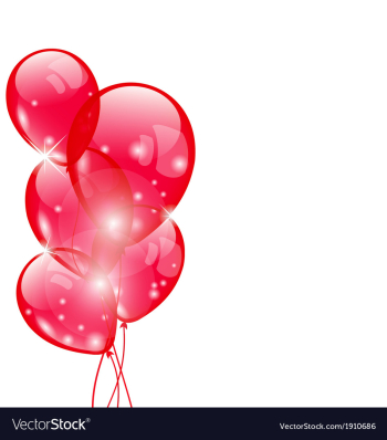 Flying red balloons isolated on white background vector image Flying red balloons isolated on white background vector image