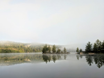 Foggy Landscape Reflected In Lake Foggy Landscape Reflected In Lake