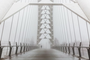 Foggy Walk On Bridge Foggy Walk On Bridge
