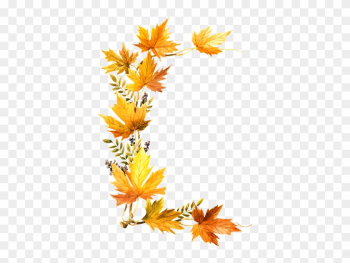 Foliage Clipart October - Fall Leaves Transparent Side Border