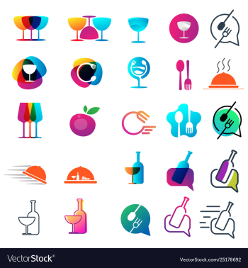 food chef logo collection design icon element