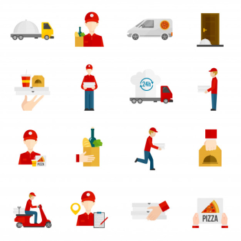 Food delivery icons set Food delivery icons set