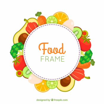 Food frame with fruits and vegetables Food frame with fruits and vegetables