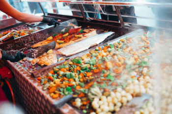 Food in Bain Marie Counter in Focus Photography Food in Bain Marie Counter in Focus Photography