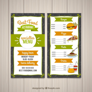 Food menu design Food menu design