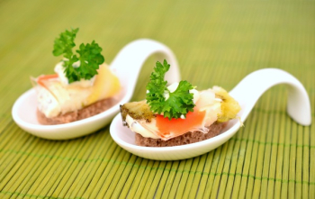 Food on White Ceramic Spoon Food on White Ceramic Spoon