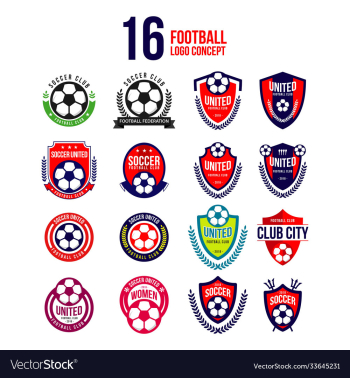 football club logo set template design