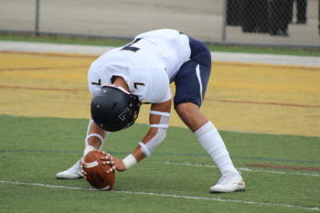 Football Player Holding Football Football Player Holding Football