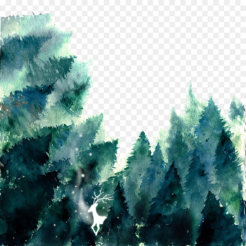 Forest Watercolor painting If(we) - Painted forest Forest Watercolor painting If(we) - Painted forest