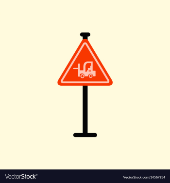 Forklift in operation road sign vector image Forklift in operation road sign vector image