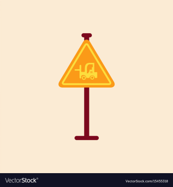 Forklift in operation road sign vector image Forklift in operation road sign vector image