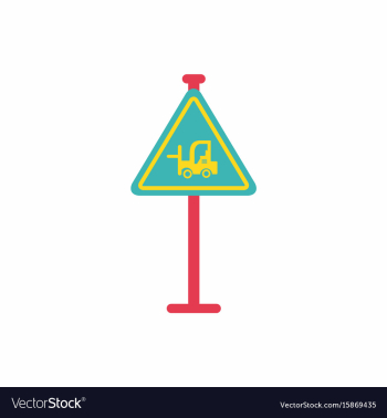Forklift in operation road sign vector image Forklift in operation road sign vector image
