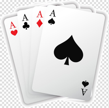 Four ace playing cards, Playing card Card game Poker Casino, A four-color cards transparent background PNG clipart