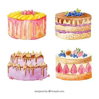 Four beautiful birthday cakes Four beautiful birthday cakes