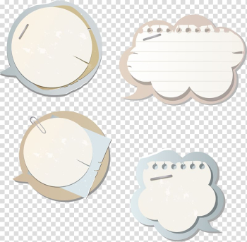 Four chat balloons, Paper Speech balloon Dialogue, dialogue transparent background PNG clipart