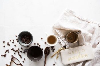 four coffee cups on floor four coffee cups on floor