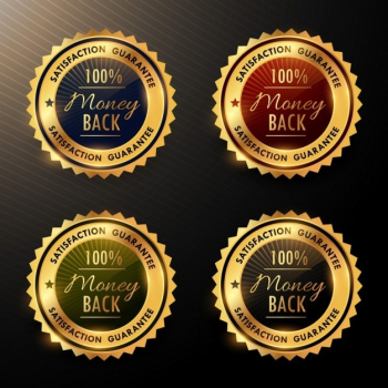 Four gold warranty badges Four gold warranty badges