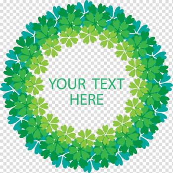 Four-leaf clover , Clover circular copy frame transparent background PNG clipart