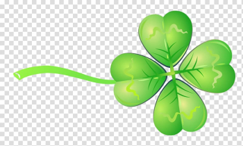 Four-leaf clover Drawing, Green Clover Ribbon transparent background PNG clipart