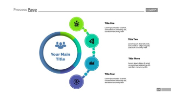 Four options business approach process chart template.