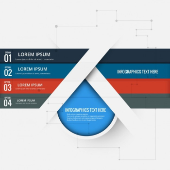 Four options with technological appearance for infographics