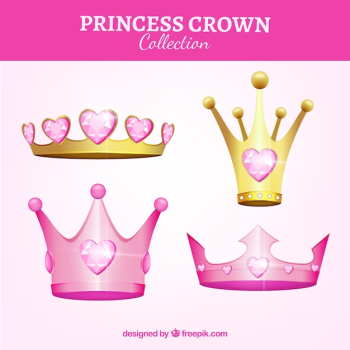 Four pink princess crowns Four pink princess crowns