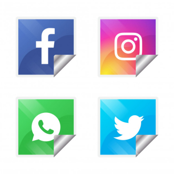 four popular social media icons four popular social media icons