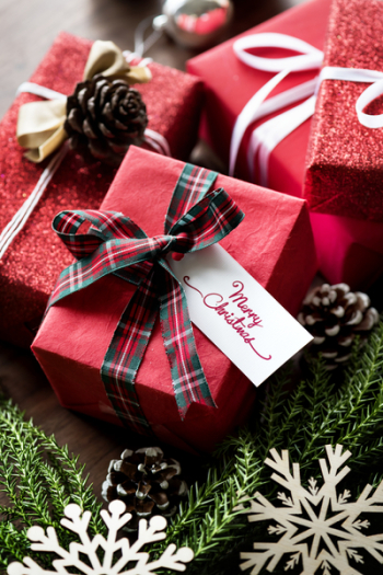 Four Red Gift Boxes Four Red Gift Boxes