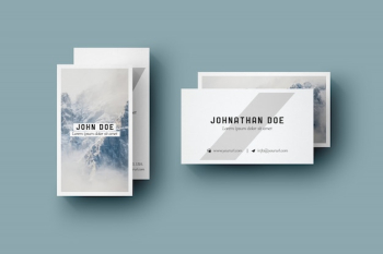 Four vertical business card mock up