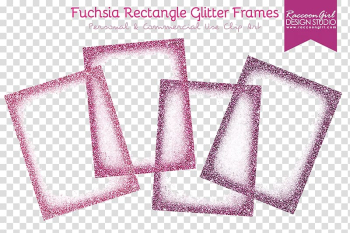 Four white-and-pink glitter frames, frame Glitter Digital frame, Fuchsia Border Frame transparent background PNG clipart