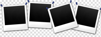 Four white printer papers, graphic film Instant camera Polaroid Corporation, mood frame transparent background PNG clipart