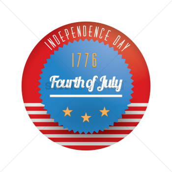 Fourth of july independence day label
