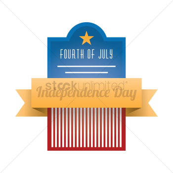 Fourth of july independence day label