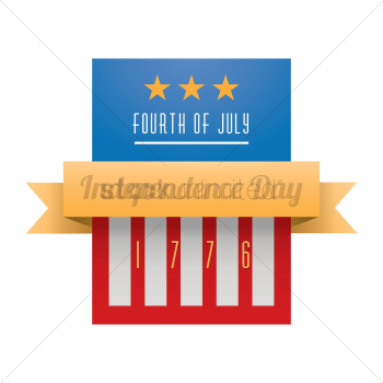 Fourth of july independence day label