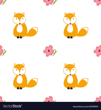 fox and flower pattern fox and flower pattern