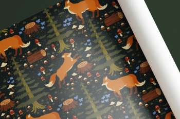 Fox cartoon pattern poster, fairytale | Free Photo - rawpixel