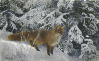 Fox in Winter (1904) painting | Free Photo - rawpixel Fox in Winter (1904) painting | Free Photo - rawpixel