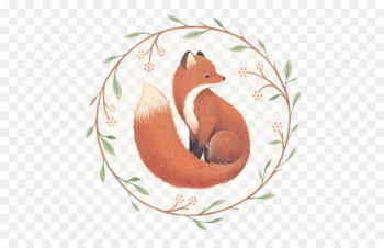 Fox On Main Drawing Illustration - Hand painted fox Fox On Main Drawing Illustration - Hand painted fox