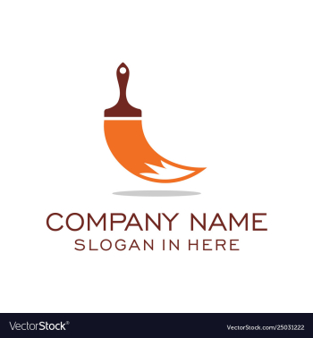 Fox paint logo inspiration vector image Fox paint logo inspiration vector image