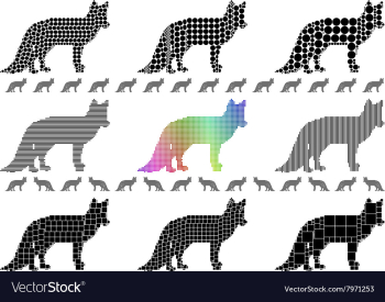 Fox Silhouette Set vector image Fox Silhouette Set vector image