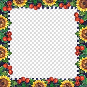 Frame , Apple Sunflower Border transparent background PNG clipart