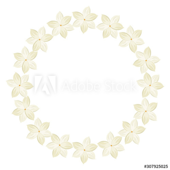 frame circular of flowers design
