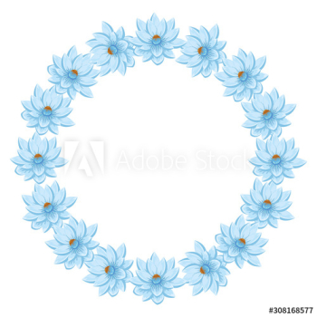 frame circular of flowers design
