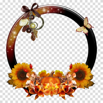 Frame Film frame Computer file, Flowers ring transparent background PNG clipart